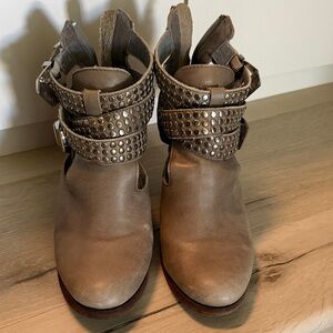 Jeffrey Campbell Taupe Studded Ankle Boots
